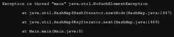 NoSuchElementException - output