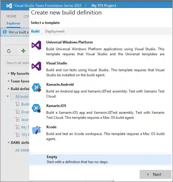 57Creating Build Definition