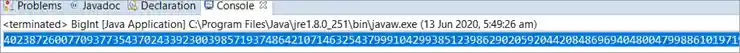 Java BigInteger Class - console