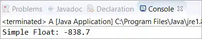 Java Float - negative value