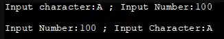 Sequence of parameters - output