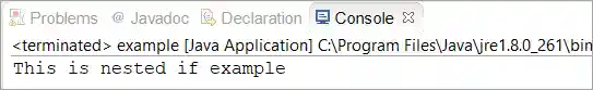 Nested if statement example - output
