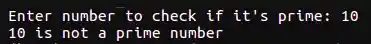 check if it is not a prime number