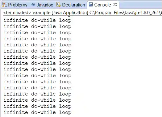 Infinitive do-while loop