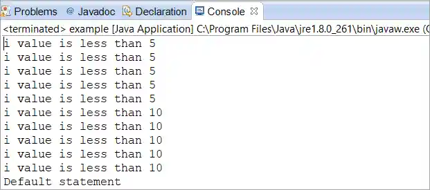 The break is optional - output