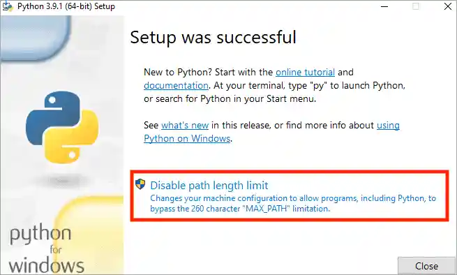 Disable Path Length Limit