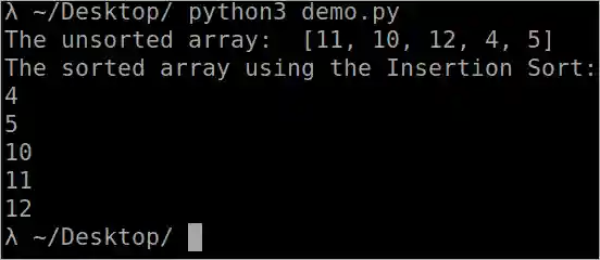 Program for Insertion Sort