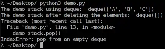 Getting an Error: pop from an empty deque