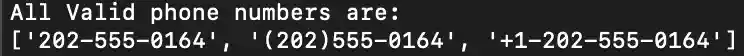 Valid phone numbers with Regex