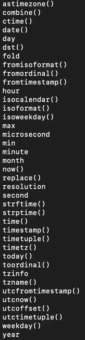 Class datetime.datetime