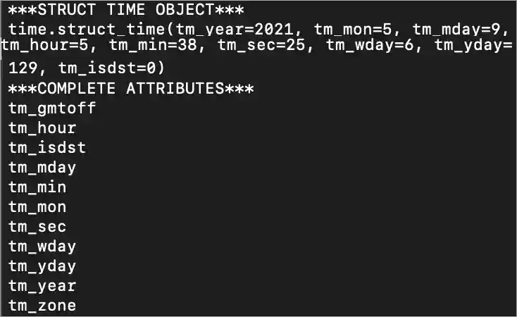 time.localtime([secs])