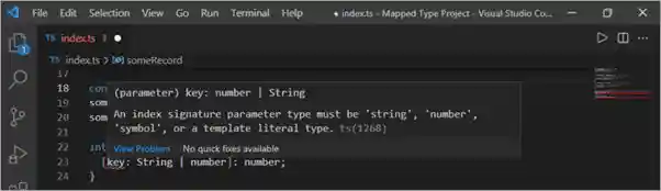 error in the signature parameter