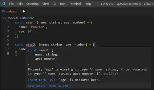 the missing type error