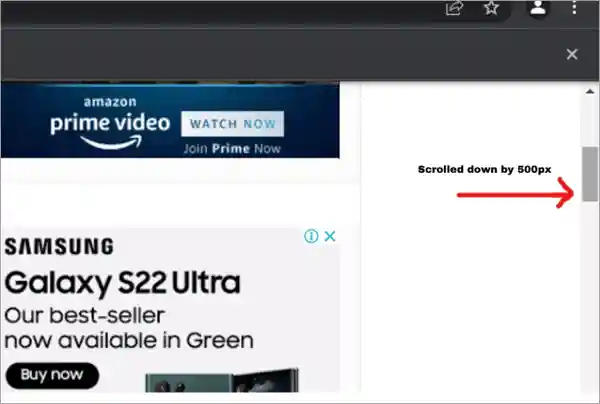 Scrolled down by 500px