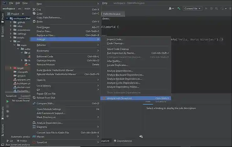 Analyze with SonarLint - SonarLint for Java