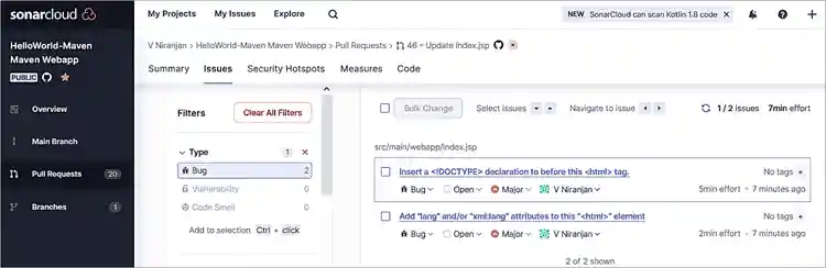 Pull Request Issues section