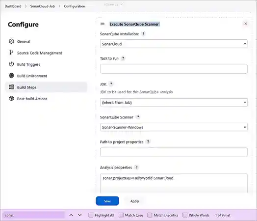 Execute sonar Cube Scanner