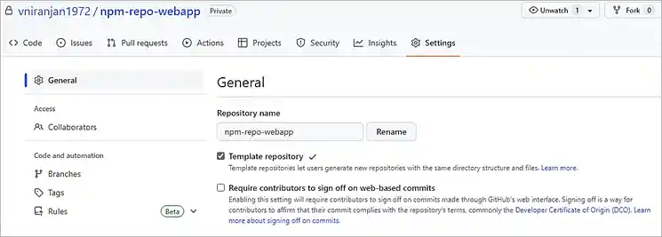 Create a repository from a template