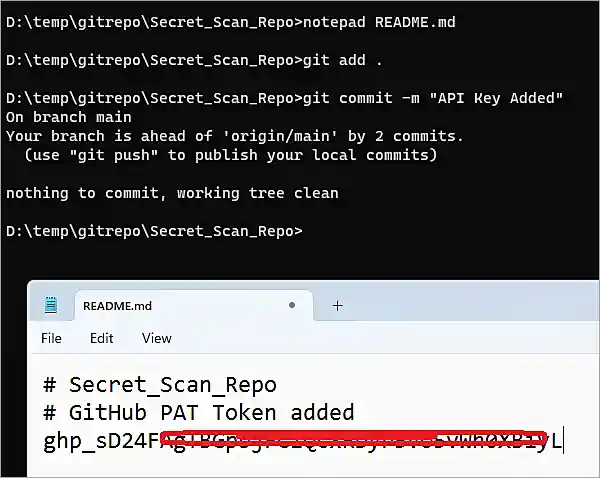 Push Protection Example - GitHub Advanced Security