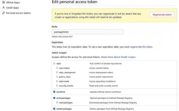 Edit access token