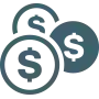 Money icon representing reduced costs.