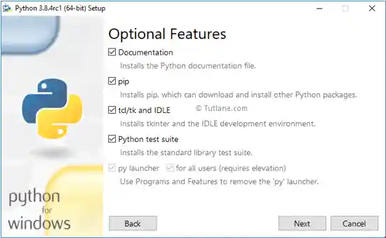 Python custom installation with optional features