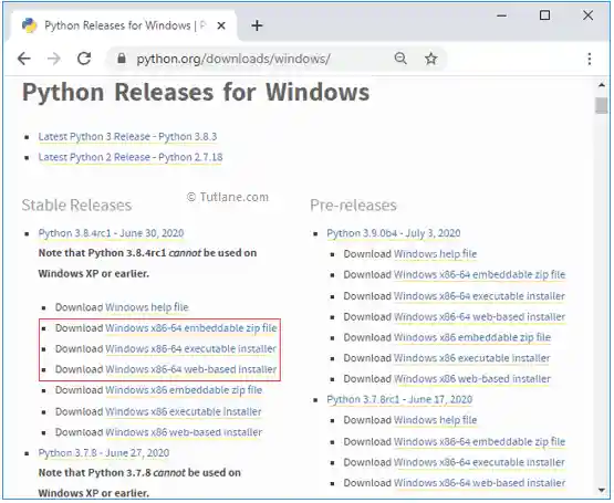 Download 64-bit python installer for windows