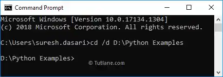 Python shell navigate to folder to execute hello world script