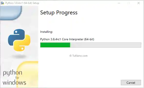 python installation setup progress indicator