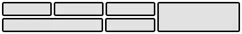 An example of grid layout:
		     two rows of items,
		     the first being four items—the last of which spans both rows,
		     and the second being two items—the first of which spans the first two columns— plus the spanned item from the first row.
