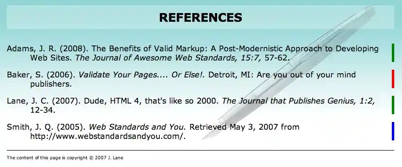 The finished example