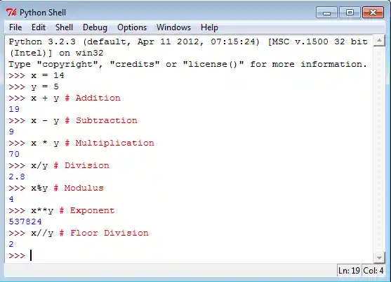 Python arithmetic operators