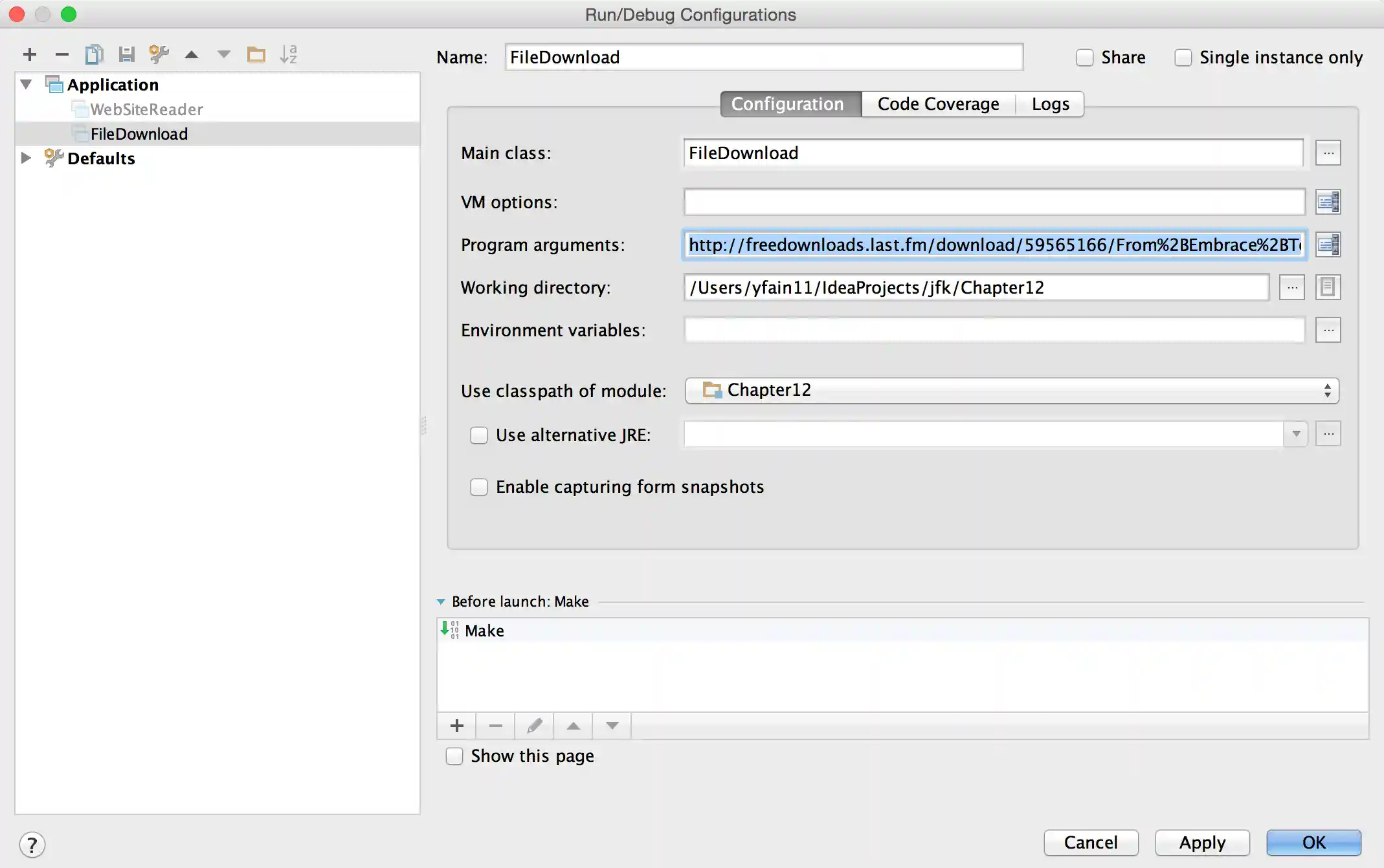 fig 12 EditConfigIDEA