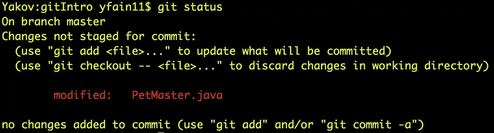 fig 14 git status changed